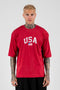 T-shirt Oversized USA - Red